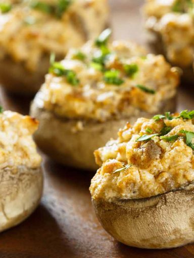 Air Fryer Stuffed Mushrooms