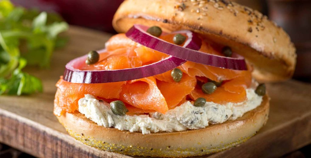 Smoked Salmon with Bagel & Cream cheese