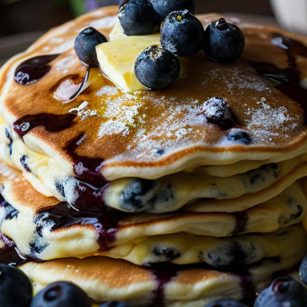 Blueberry Lemon Ricotta Pancakes-