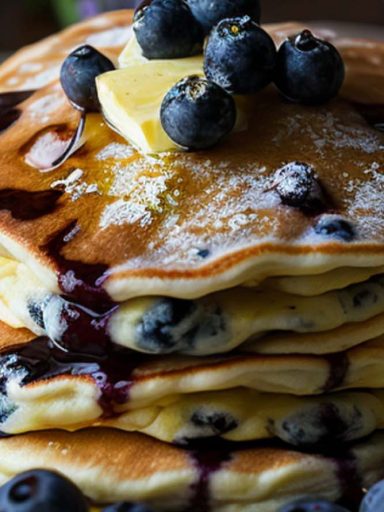 Blueberry Lemon Ricotta Pancakes-