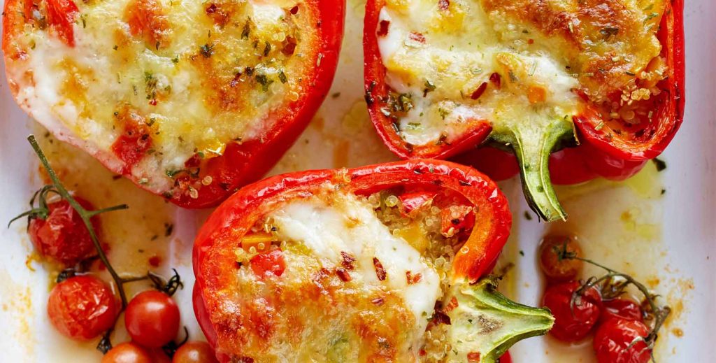 Grilled Vegetable And Quinoa Stuffed Bell Peppers