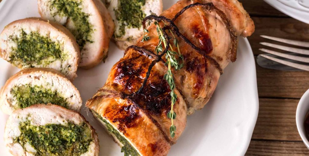 Pesto and Goat Cheese Stuffed Chicken Breast