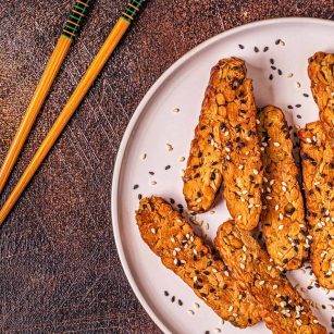 Fried Tempeh with Sesame Seeds