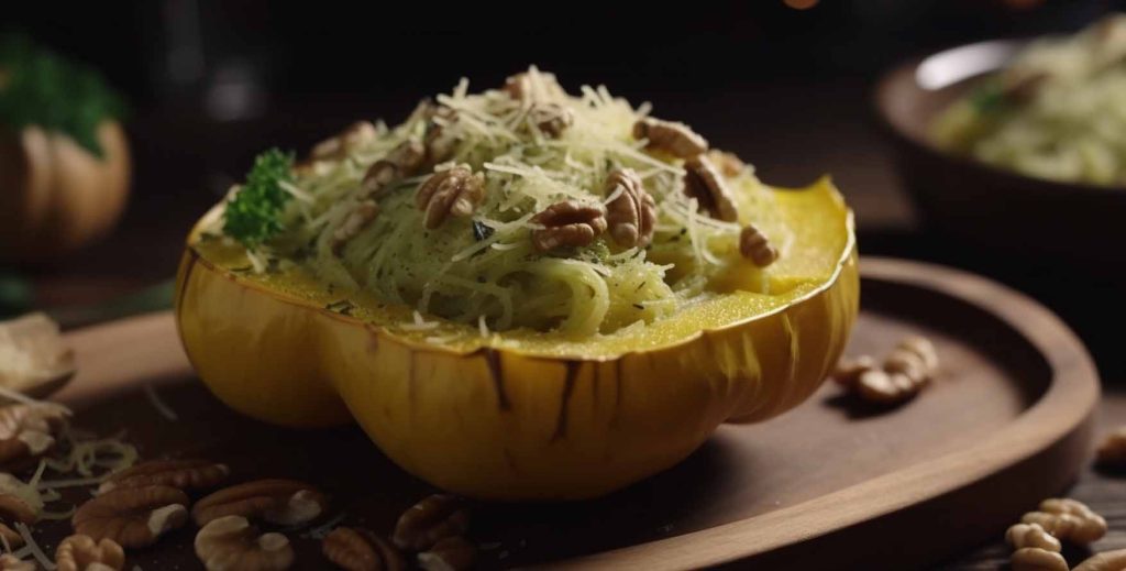 Spaghetti Squash and Walnut Pesto