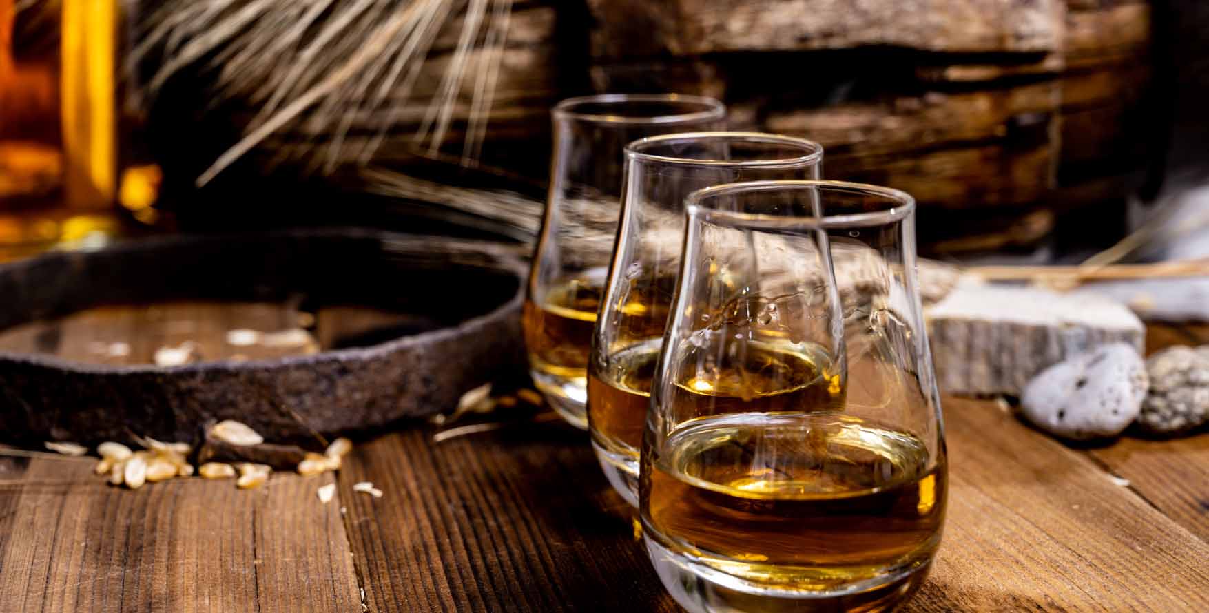Whiskey Glasses with Grains