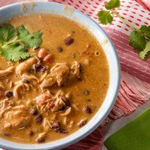 Mexican chicken enchilada black bean soup