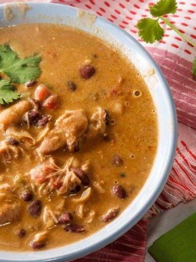 Mexican chicken enchilada black bean soup